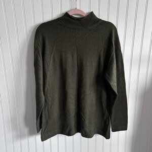 Vintage Peruvian Connection Green Baby Alpaca / Wool Turtleneck Sweater Large
